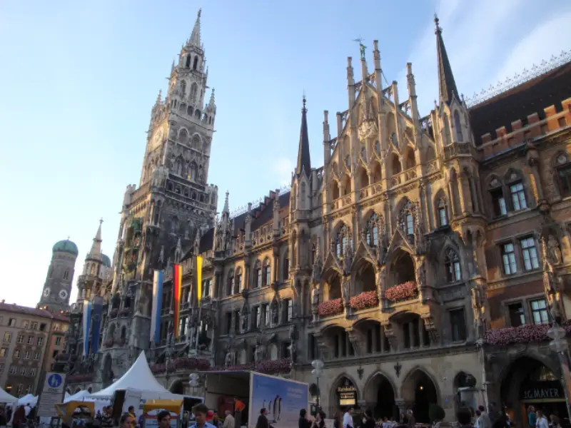 Marienplatz and historic Munich city Germany