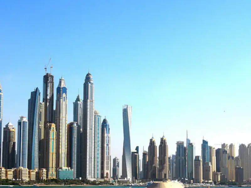 Dubai skyline, a popular destination for UK travelers