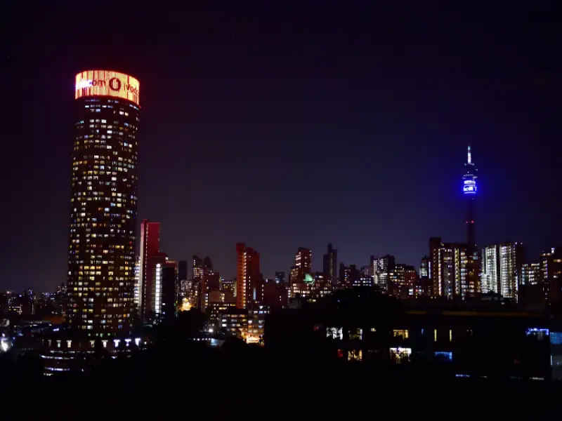 Johannesburg city skyline with modern buildings and urban landscape