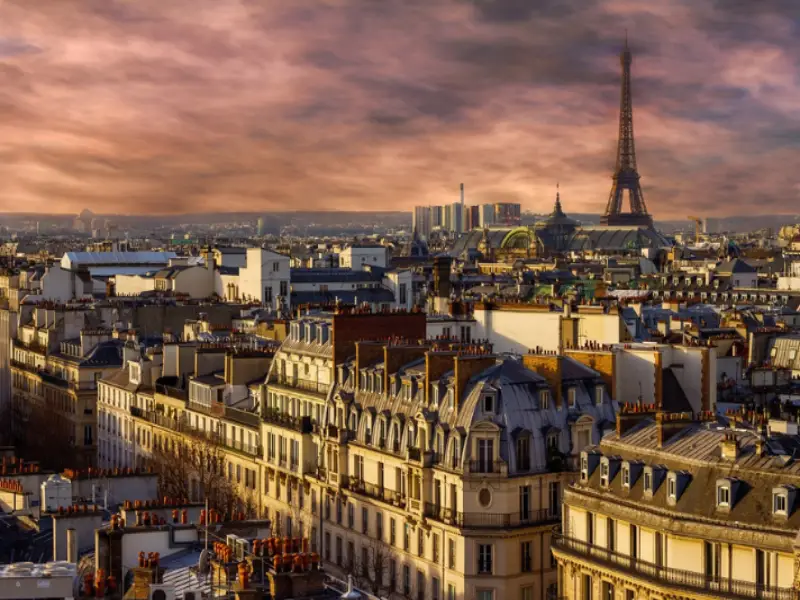 Eiffel Tower and Paris skyline, a popular France tourist destination